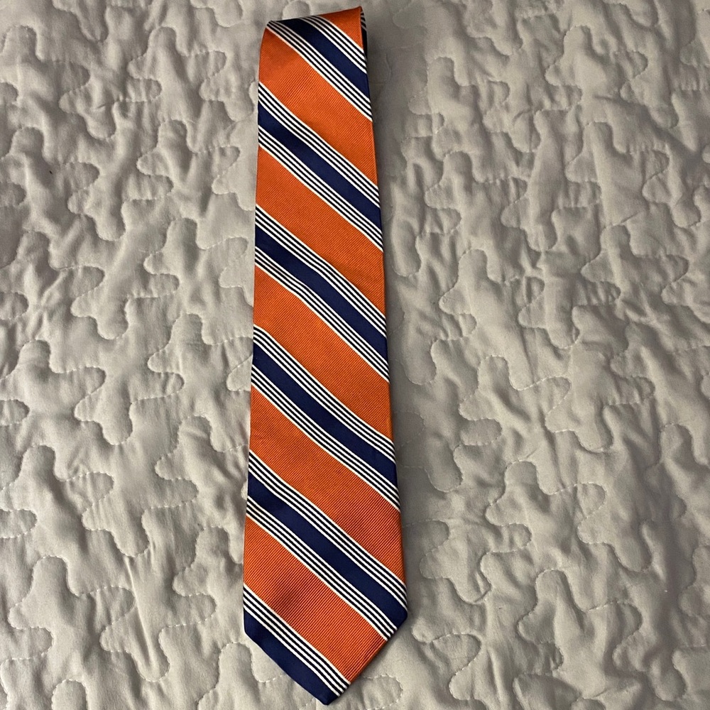 Brooks Brothers Orange and Blue Striped Tie